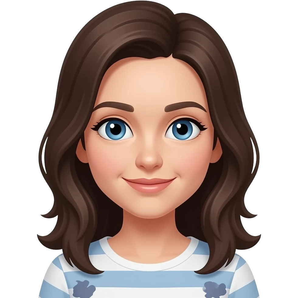 Blue eyed brunette emoji