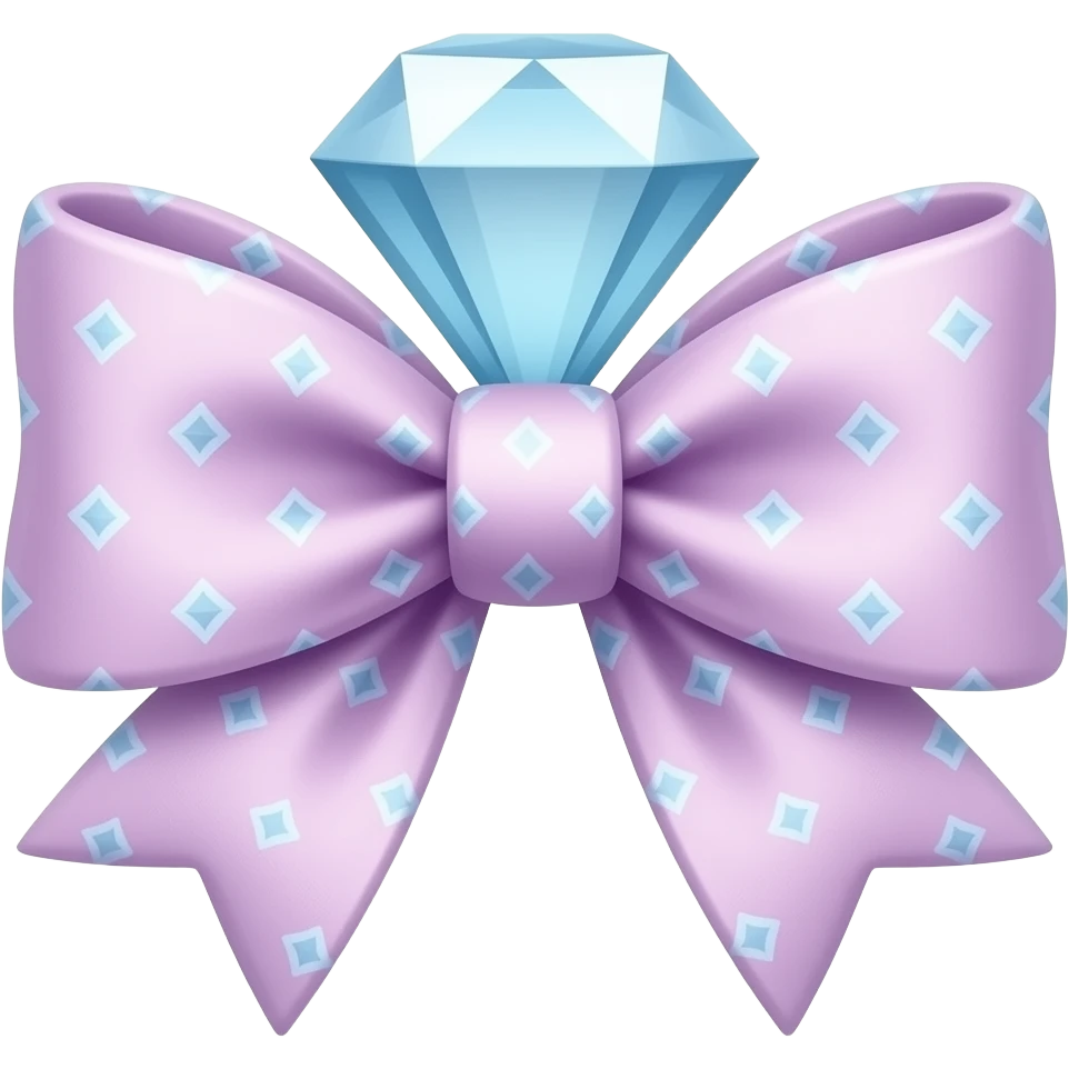 Cute Light Purple pink blue mixed bow diamond decorations emoji