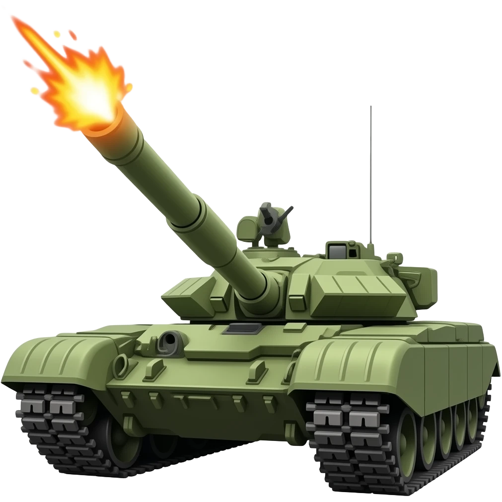 make me a T-72 Tank firing emoji