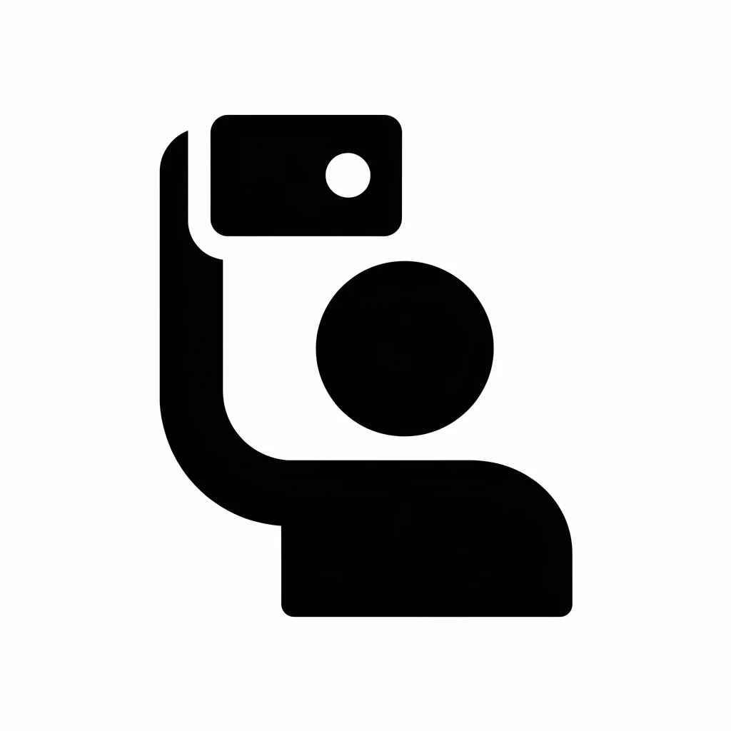 Selfie icon black silhouette emoji
