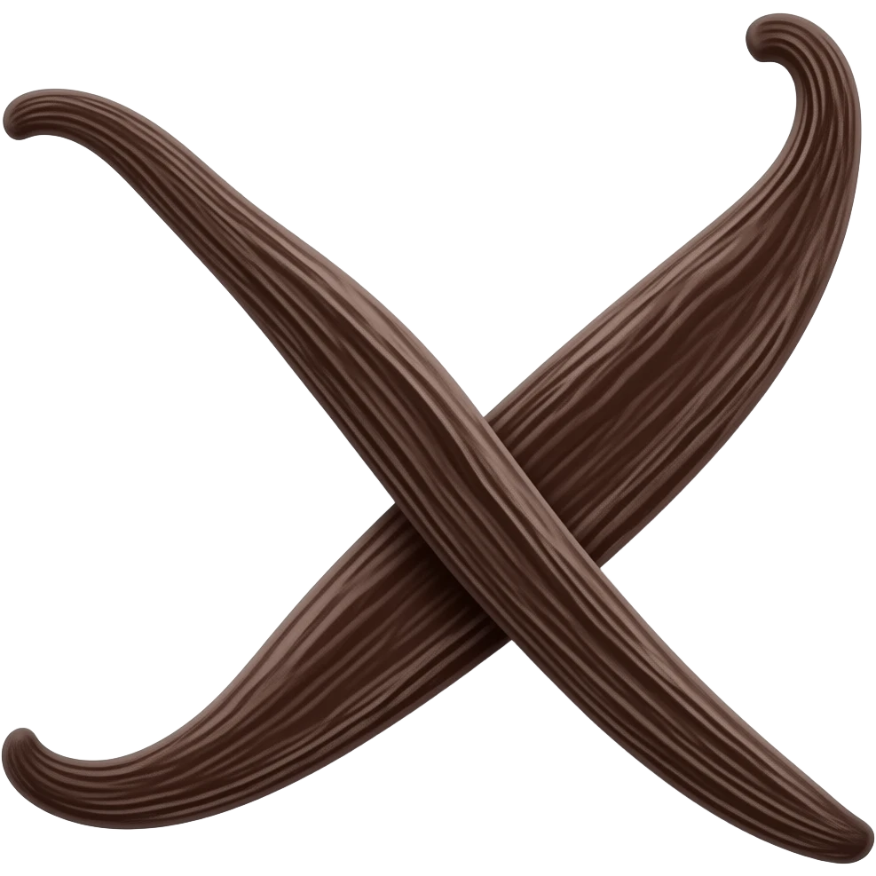 one piece of vanilla bean in brown color please emoji