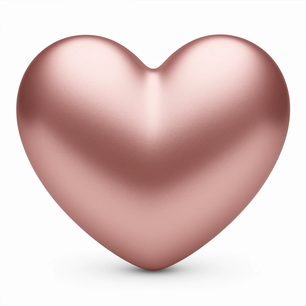 heart with a metallic rose gold finish emoji