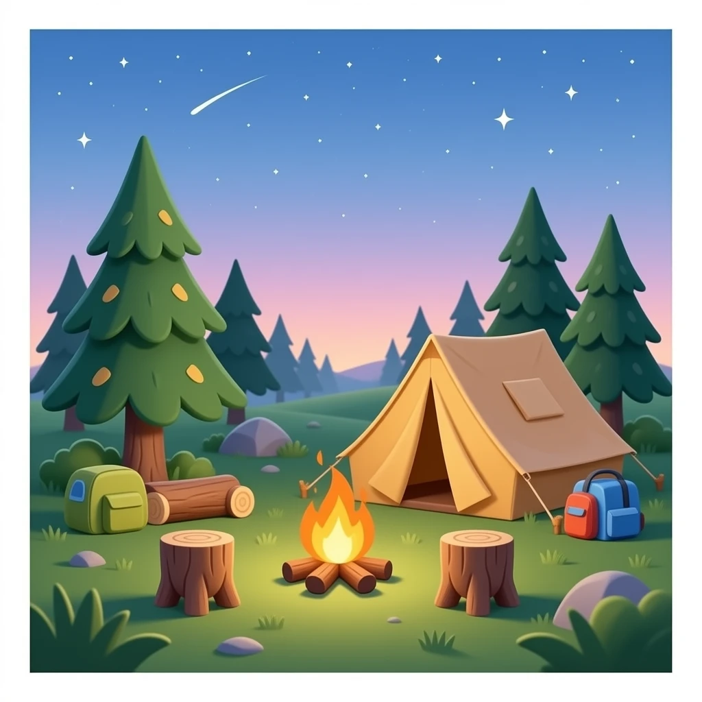 change the image to another phot you'd take camping emoji