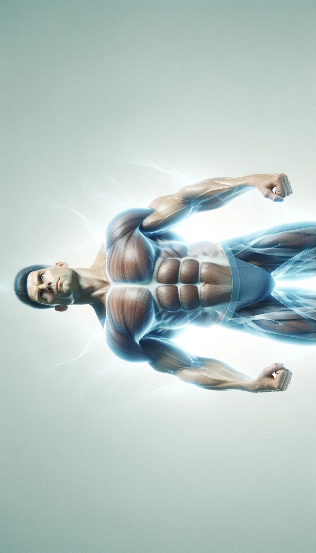 un uomo forte e in salute che esprime potere grazie al suo testosterone, con sfondo chiaro neutro, iperrealistico 4k emoji