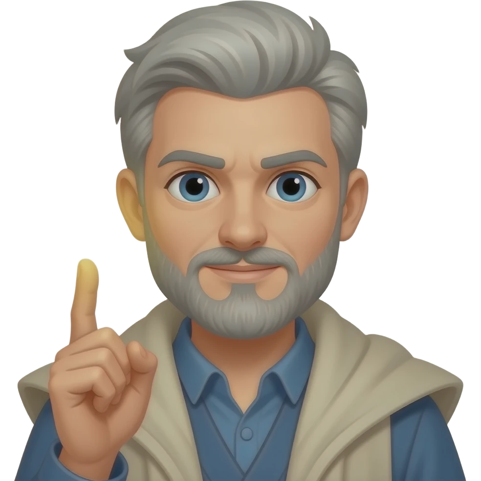 White man short beard food spell emoji