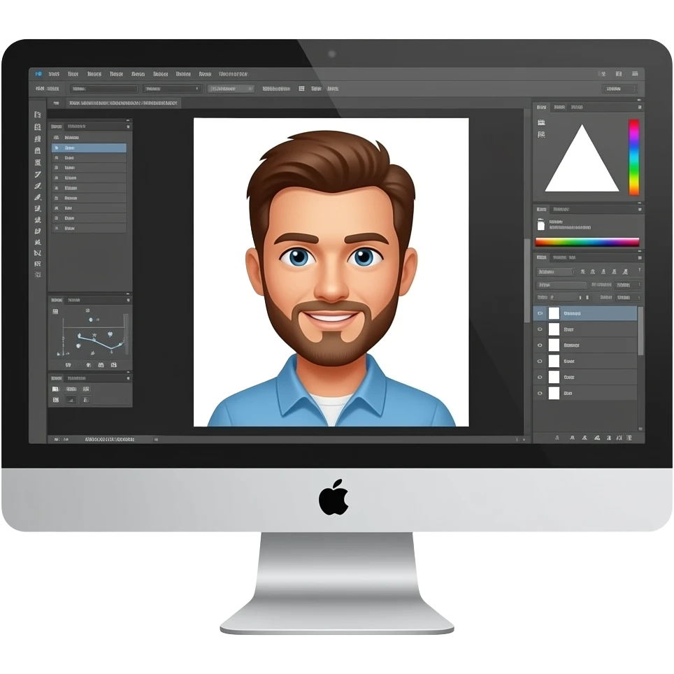 diseñador grafico emoji varon diseñando en la computadora emoji