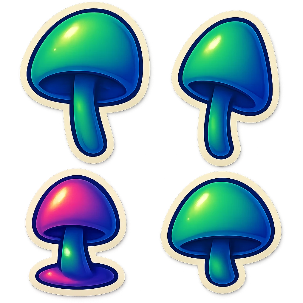 alien mushrooms. make a bunch of mushroom patches like the attached emoji