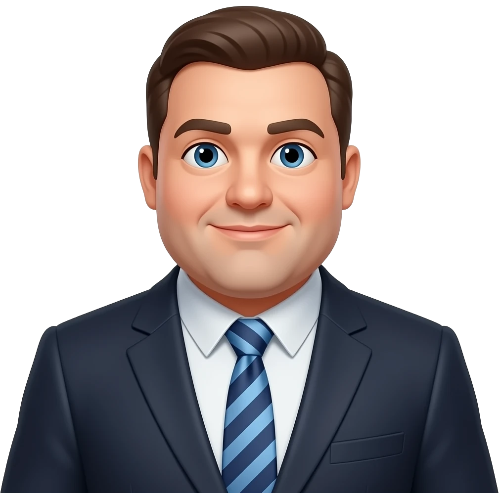 A man in suit with a tie  but fat emoji