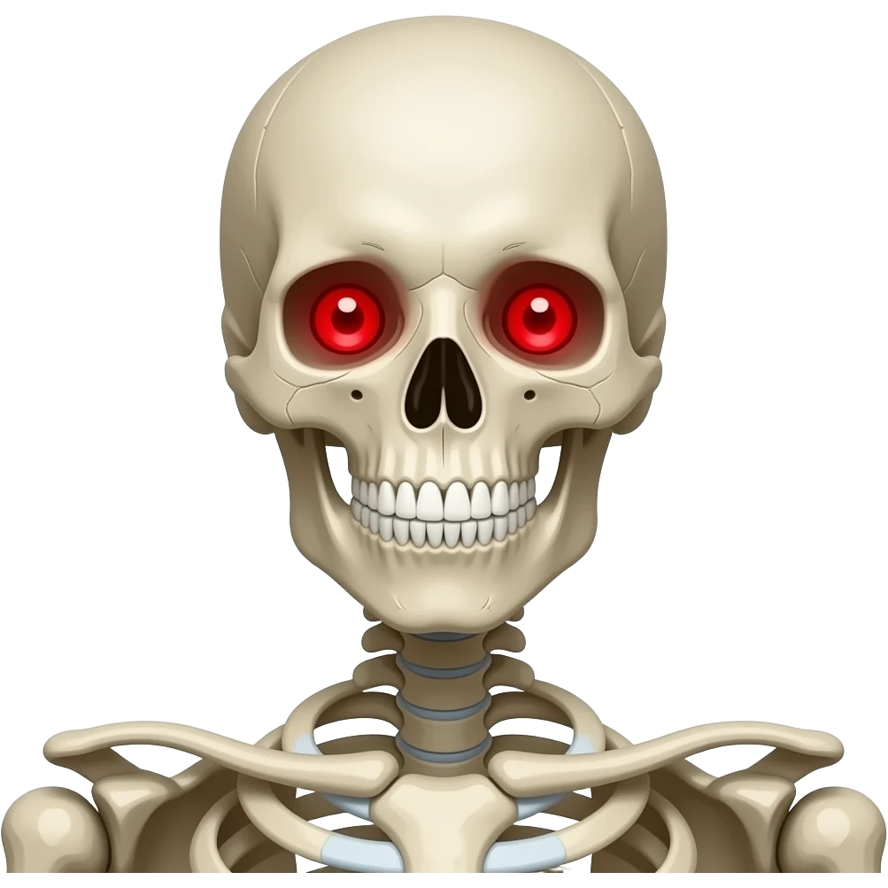 skeleton and red eyes emoji