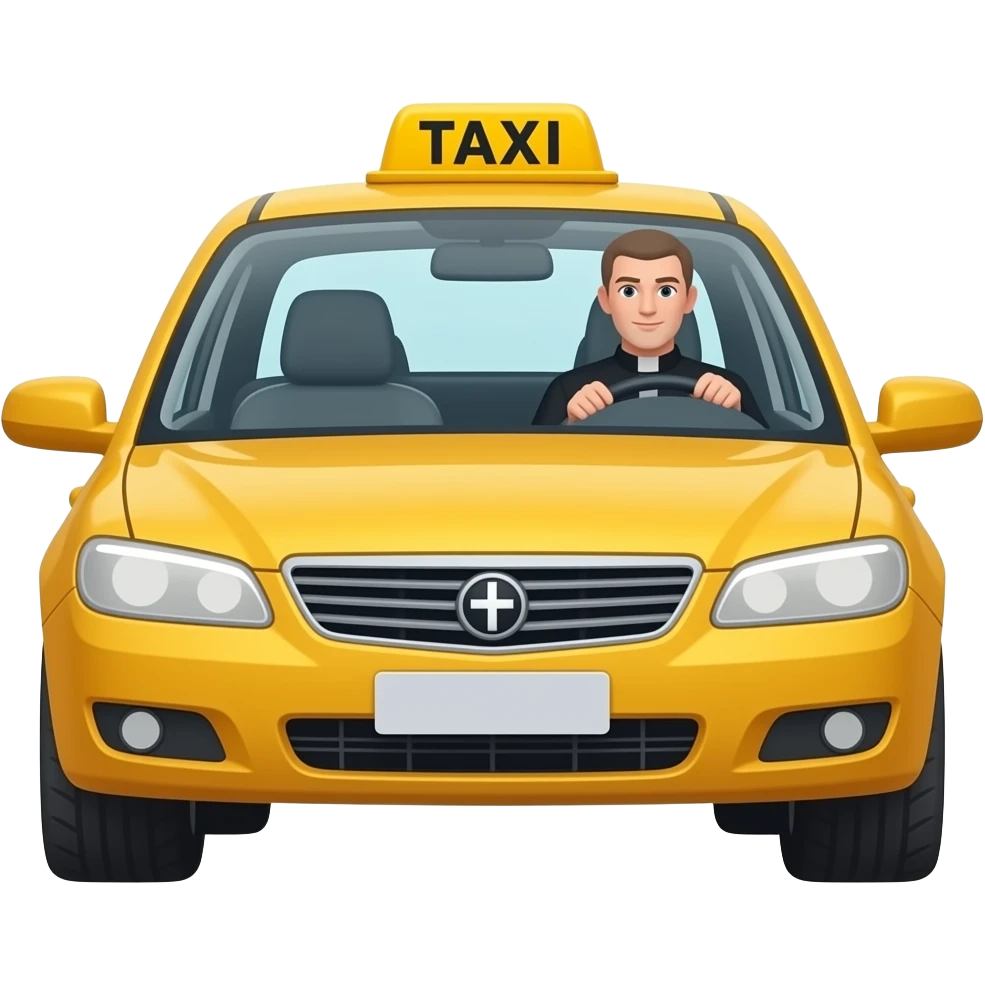 The priest as a taxist emoji