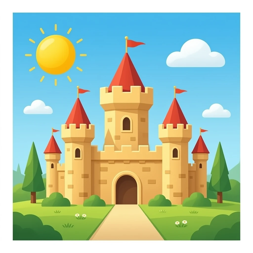 Castillo medieval simple dorado emoji