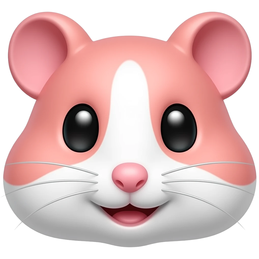 Syrian peach pink hamster face emoji