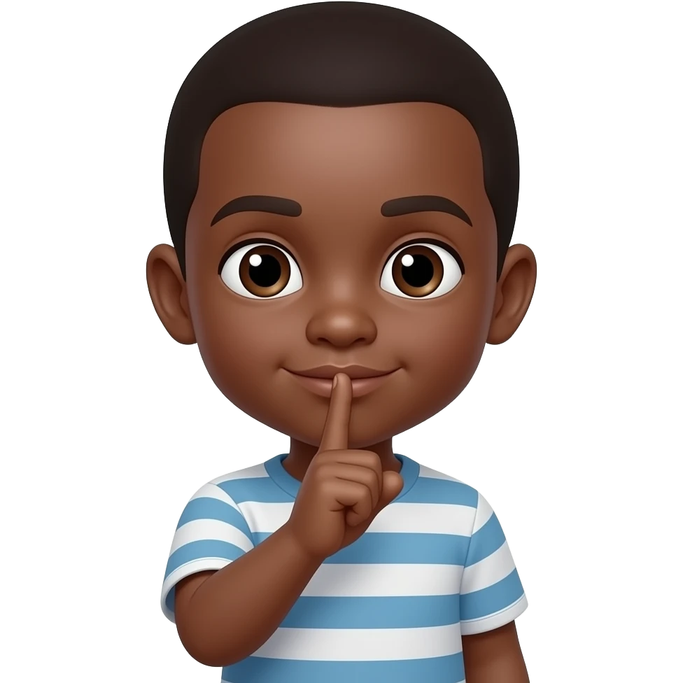 un peit garcon a la peau foncé qui fait chut emoji