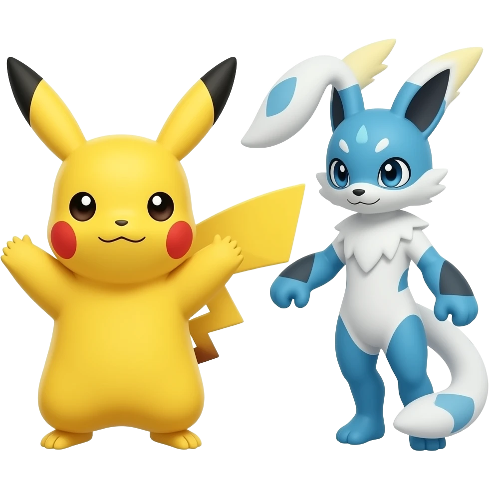 Pikachu and Sylveon hybird emoji