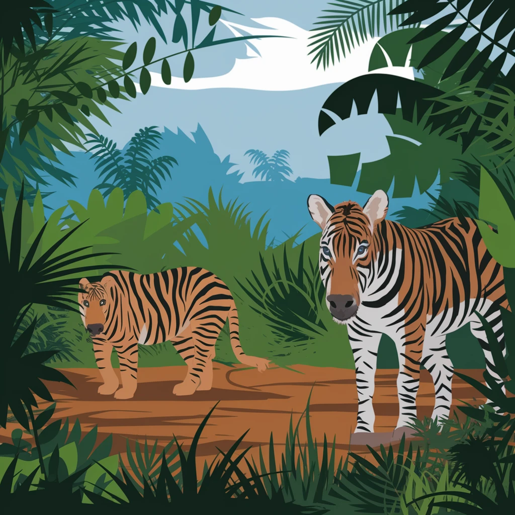 digital illustration of jungle safari emoji