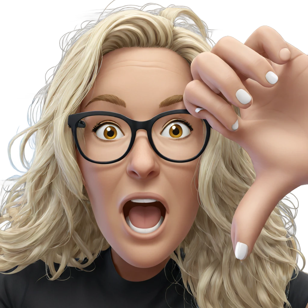 blonde girl with glasses emoji