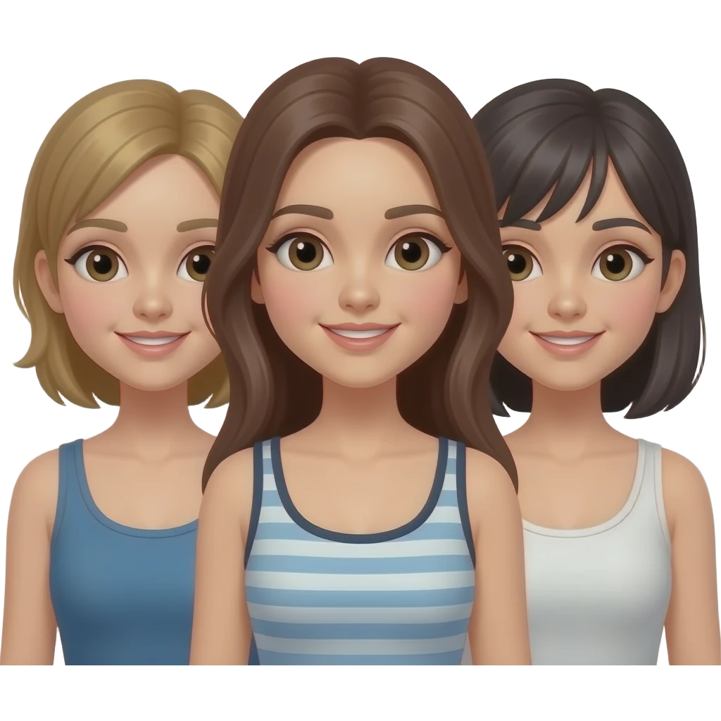 three girls emoji