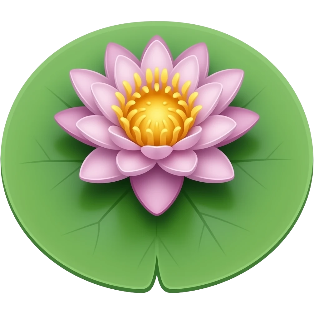 Lily pad with Magical Lotus Flower emoji