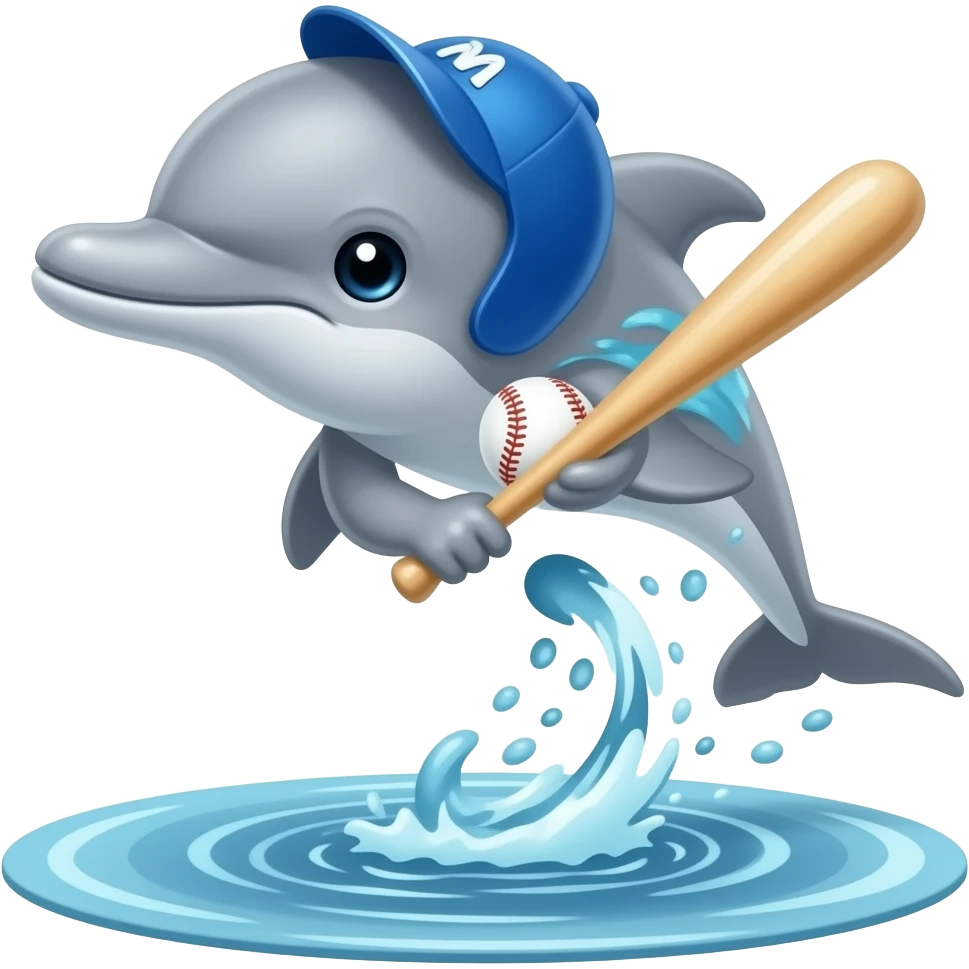 Un delfin jugando beisbol emoji