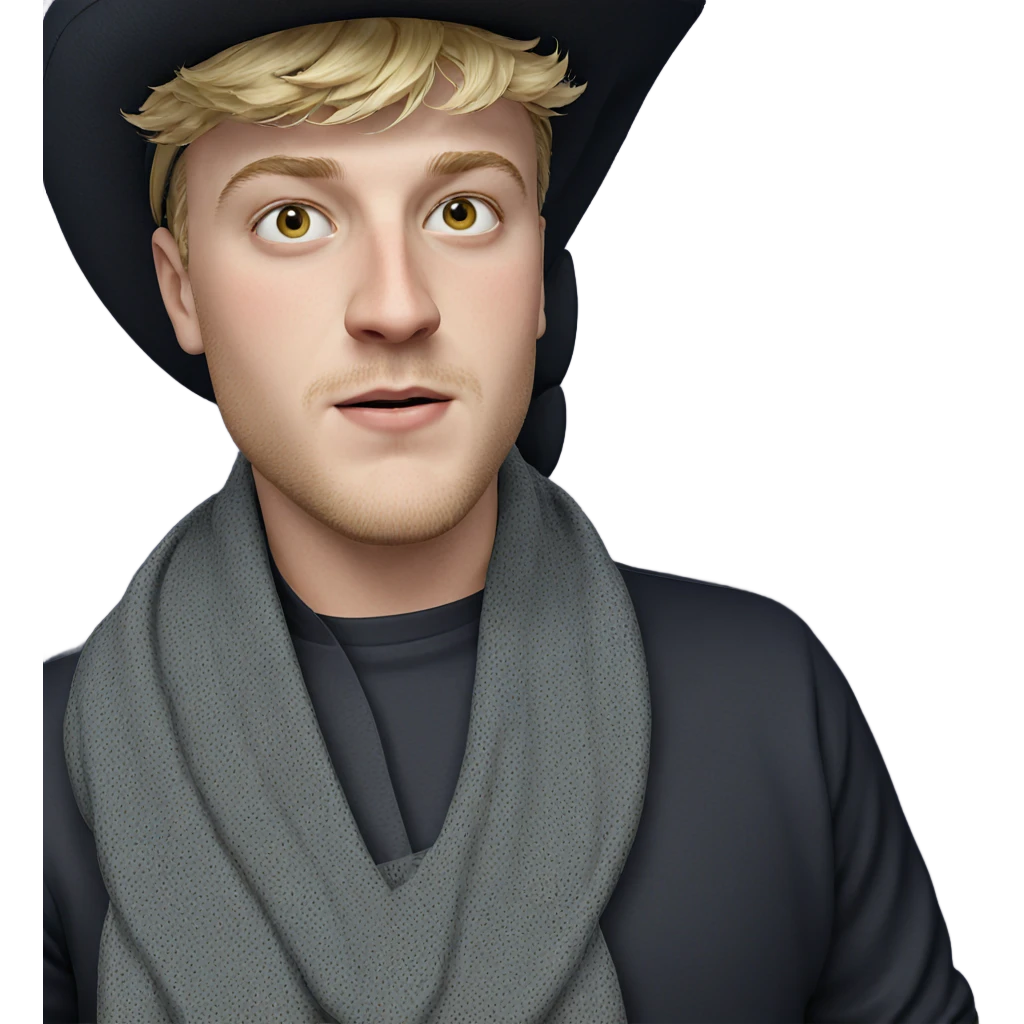 blonde boy with a hat emoji