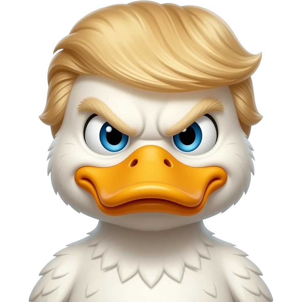 Trump mad in a ducks body emoji
