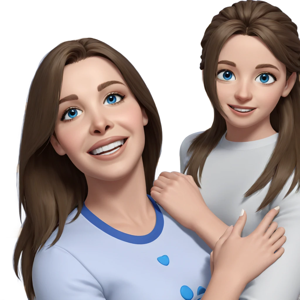 smiling girls with blue eyes emoji