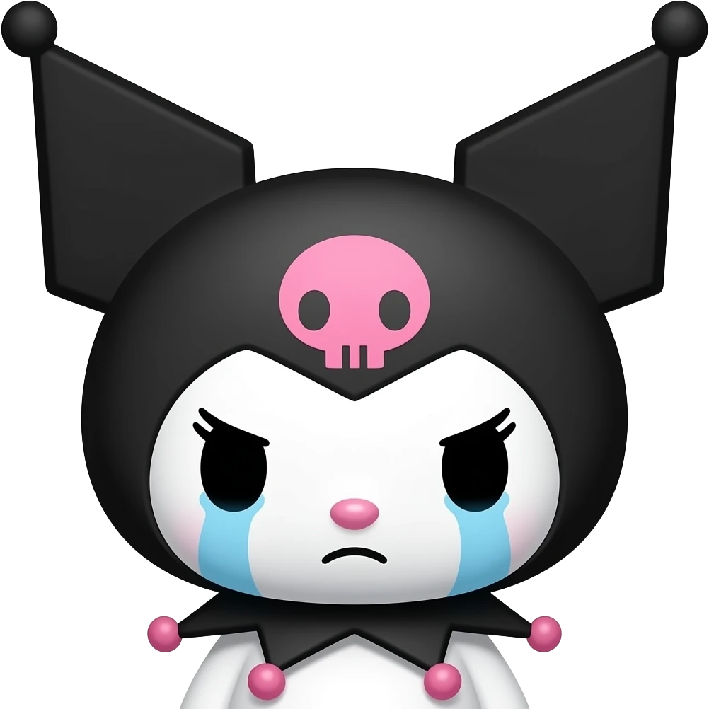 Sad pouting kuromi emoji