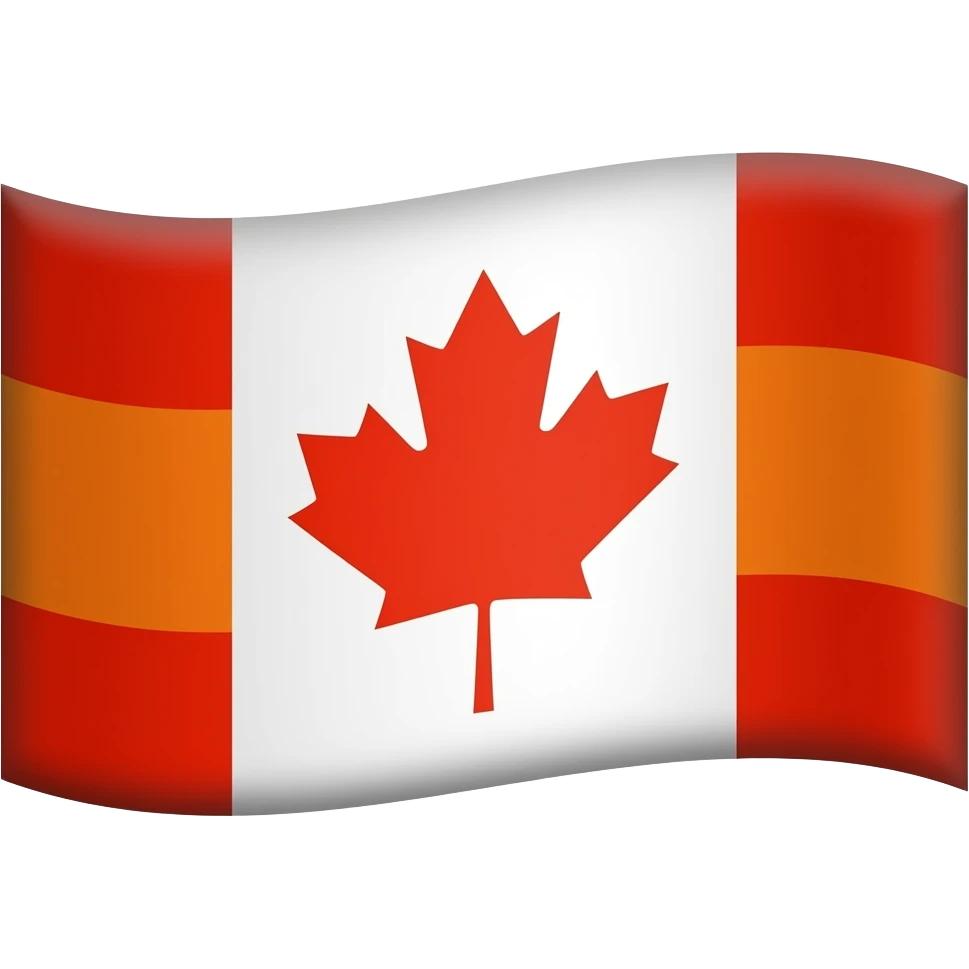 the flag of canada but the red is yellow emoji