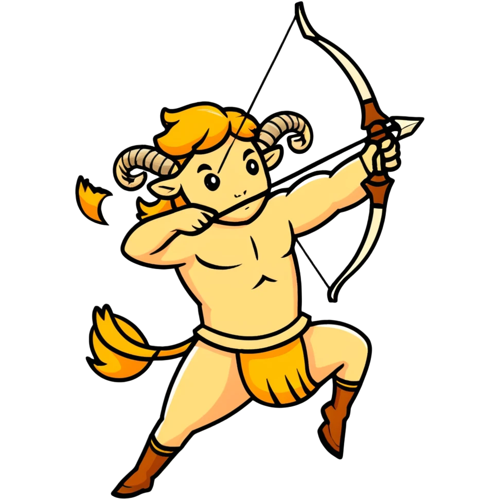 Sagittarius archer centaur fighting Aries ram, Sagittarius victorious emoji