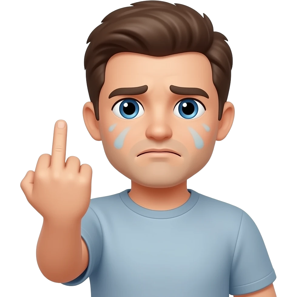 😮‍💨+🖕🏻 emoji