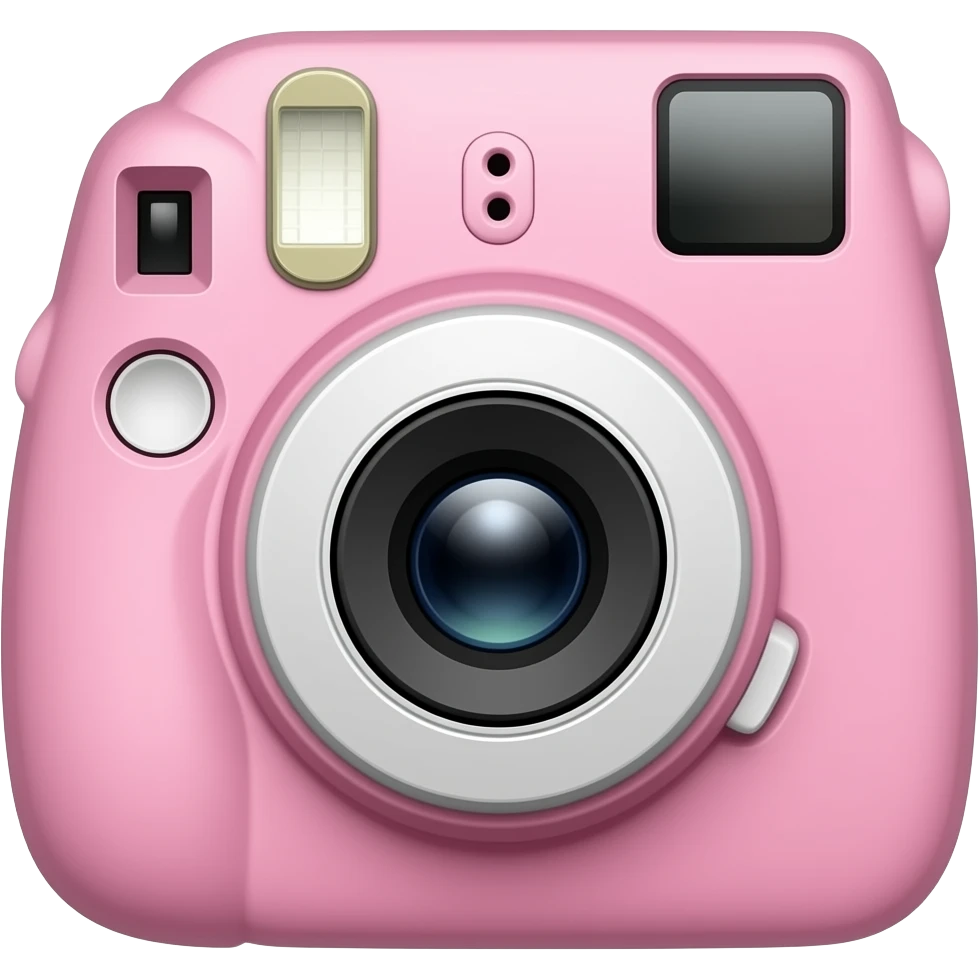 Pink camera Polaroid emoji