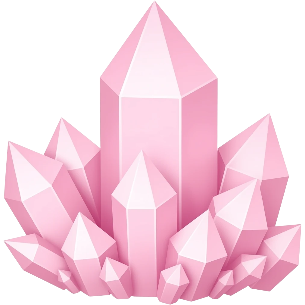 Pastel pink crystal cluster emoji