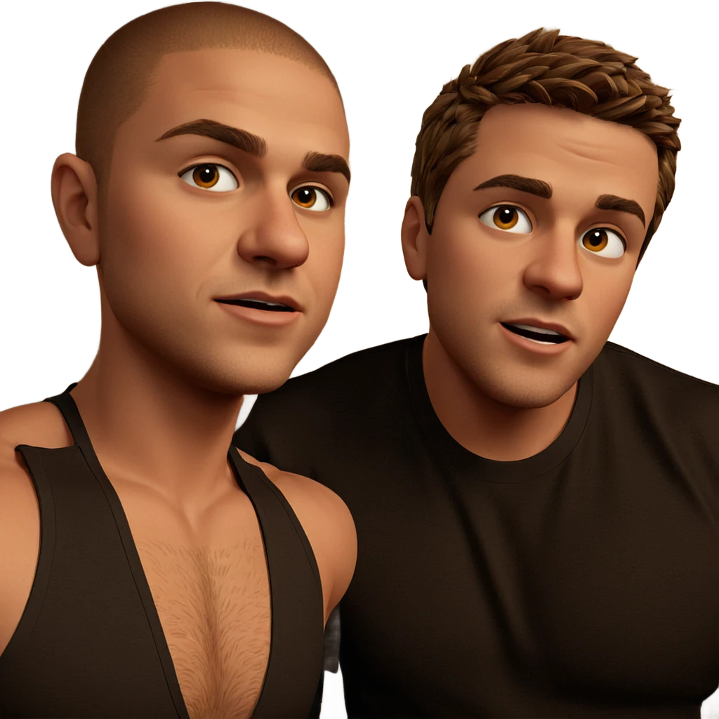 brothers with bold style emoji