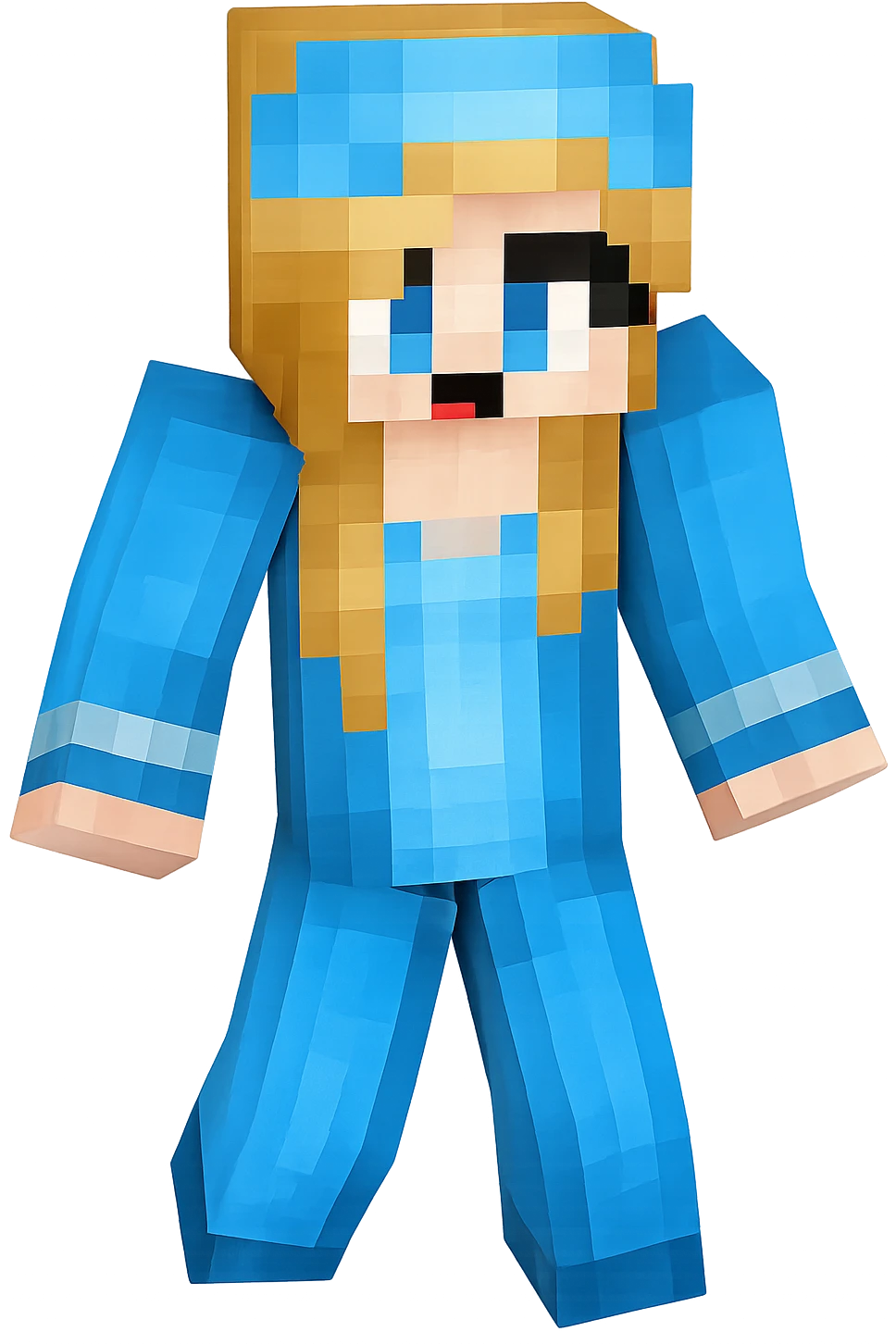 Extract the blue human character on the left from the image, keeping a transparent background. Focus on isolating the character clearly with no other elements. emoji