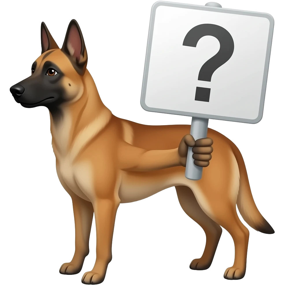 question mark malinois dog emoji