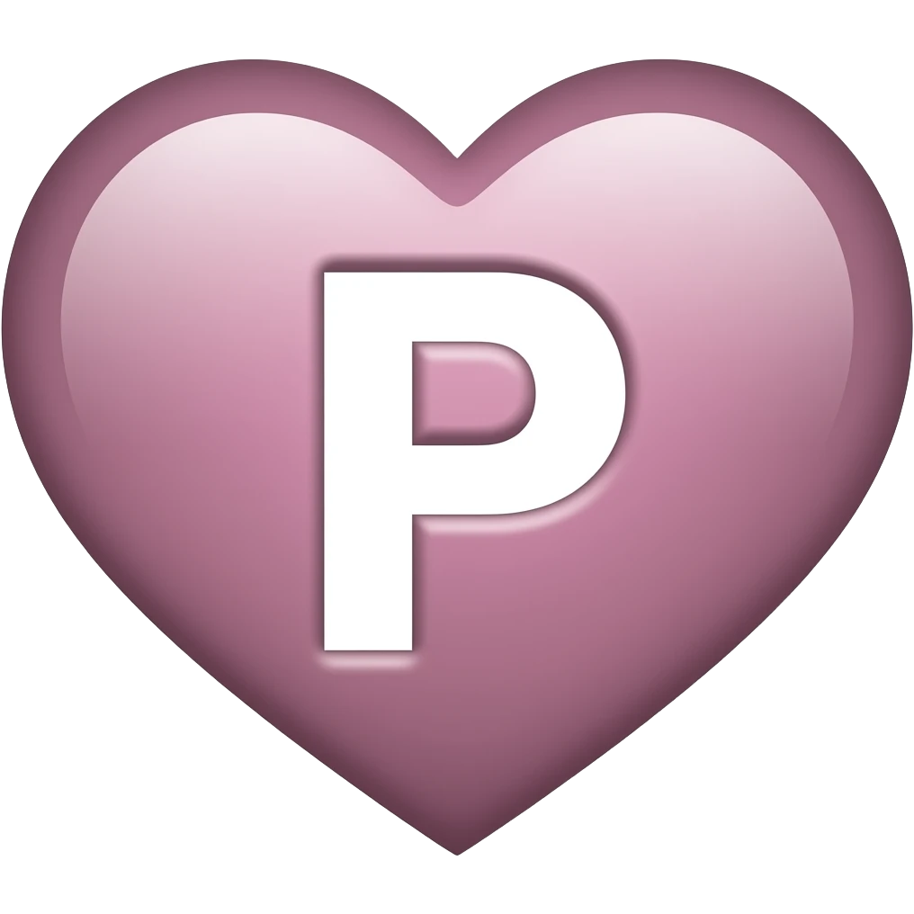 P inside letter heart emoji emoji