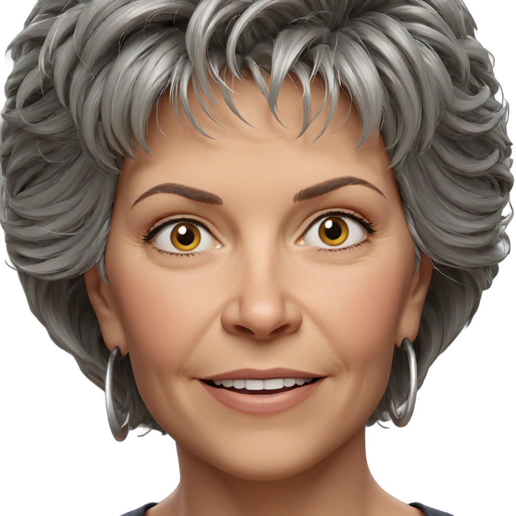 smiling girl with grey hair emoji