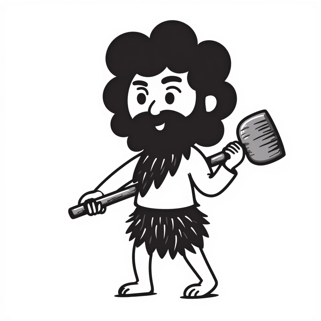 Caveman emoji in animal skin with a club emoji