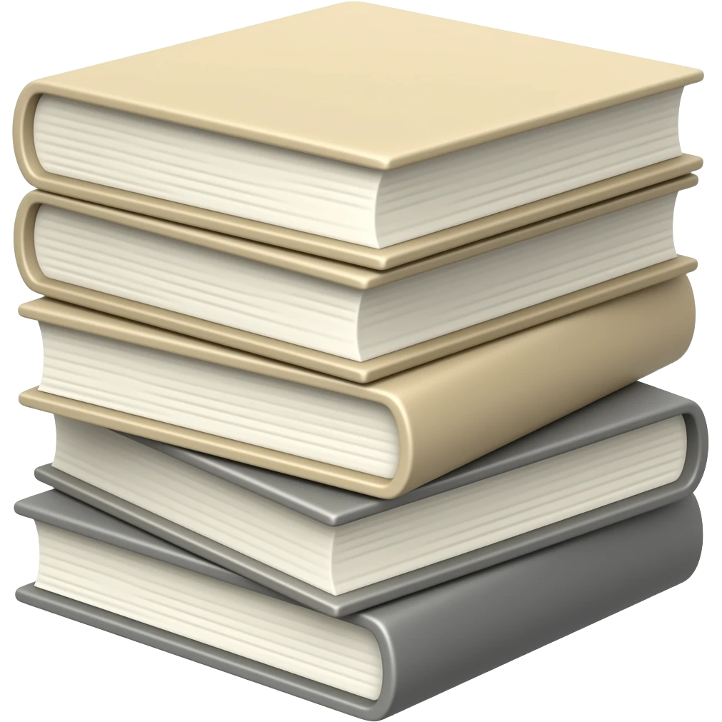 a stack of light beige and gray books emoji