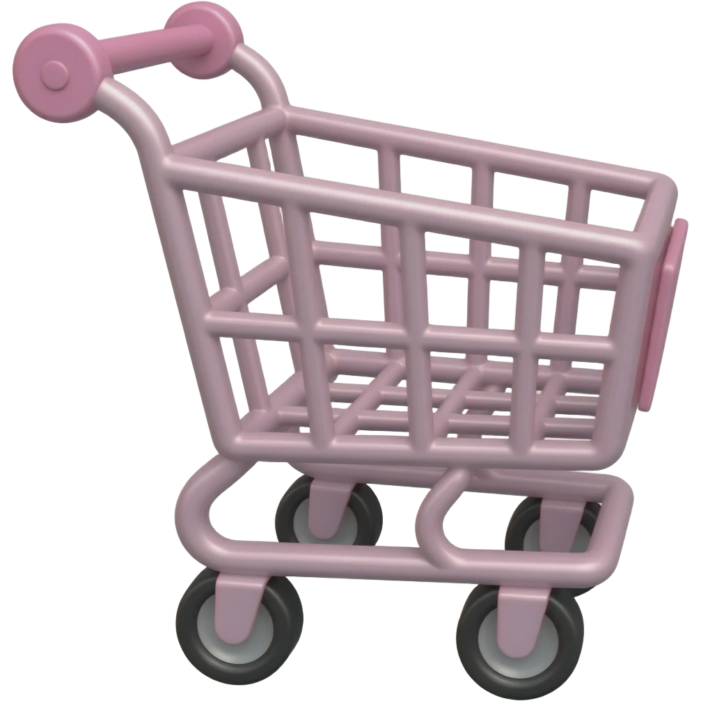 Carrito de compras rosado que esté mirando hacia la derecha emoji