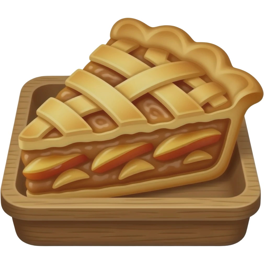 Baked apple pie with crumbling on top in a tray emoji