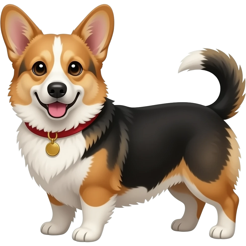 웰시코키랑 검은푸들 믹스견 emoji