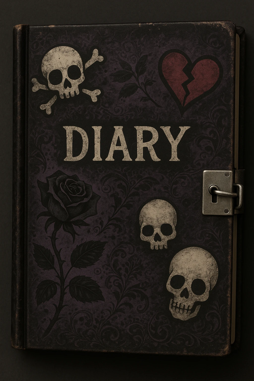 emo style diary with lock emoji