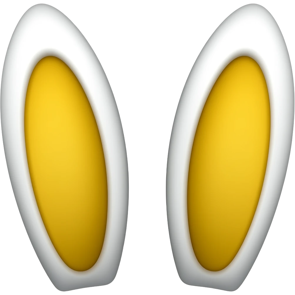 White rabbit ears with yellow inner ears emoji