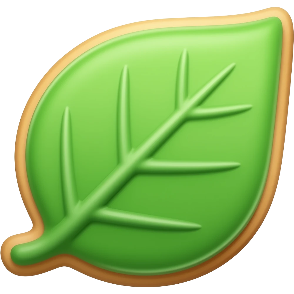 Mint leaf cookie emoji
