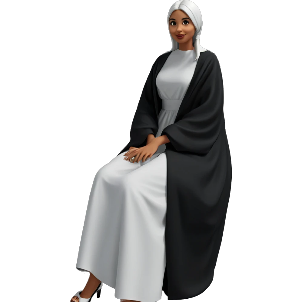 girl in white dress sitting emoji