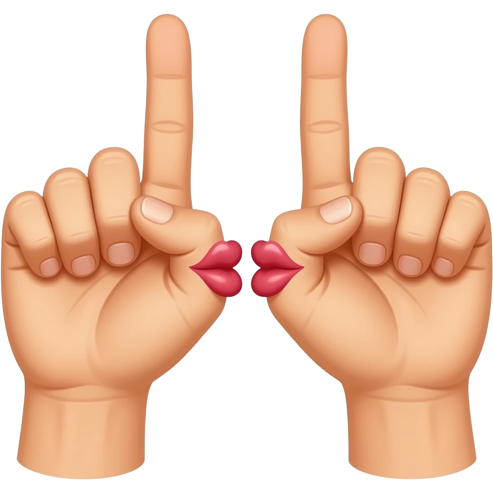 can you make an emoji showing two hands doing a pinky promise and a kiss on each hand. with two lips kissing the back of the hand to signify sealing the pinky promise with the pinky cross and kiss emoji