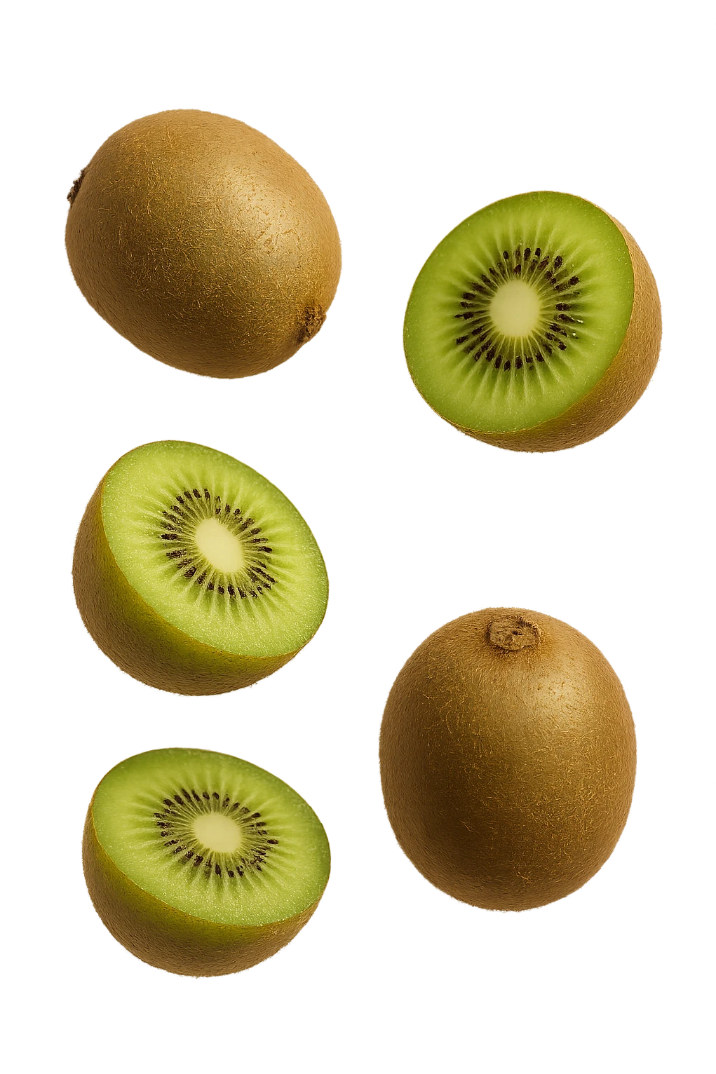kiwi fluttuano in aria, iperrealistici 4k emoji