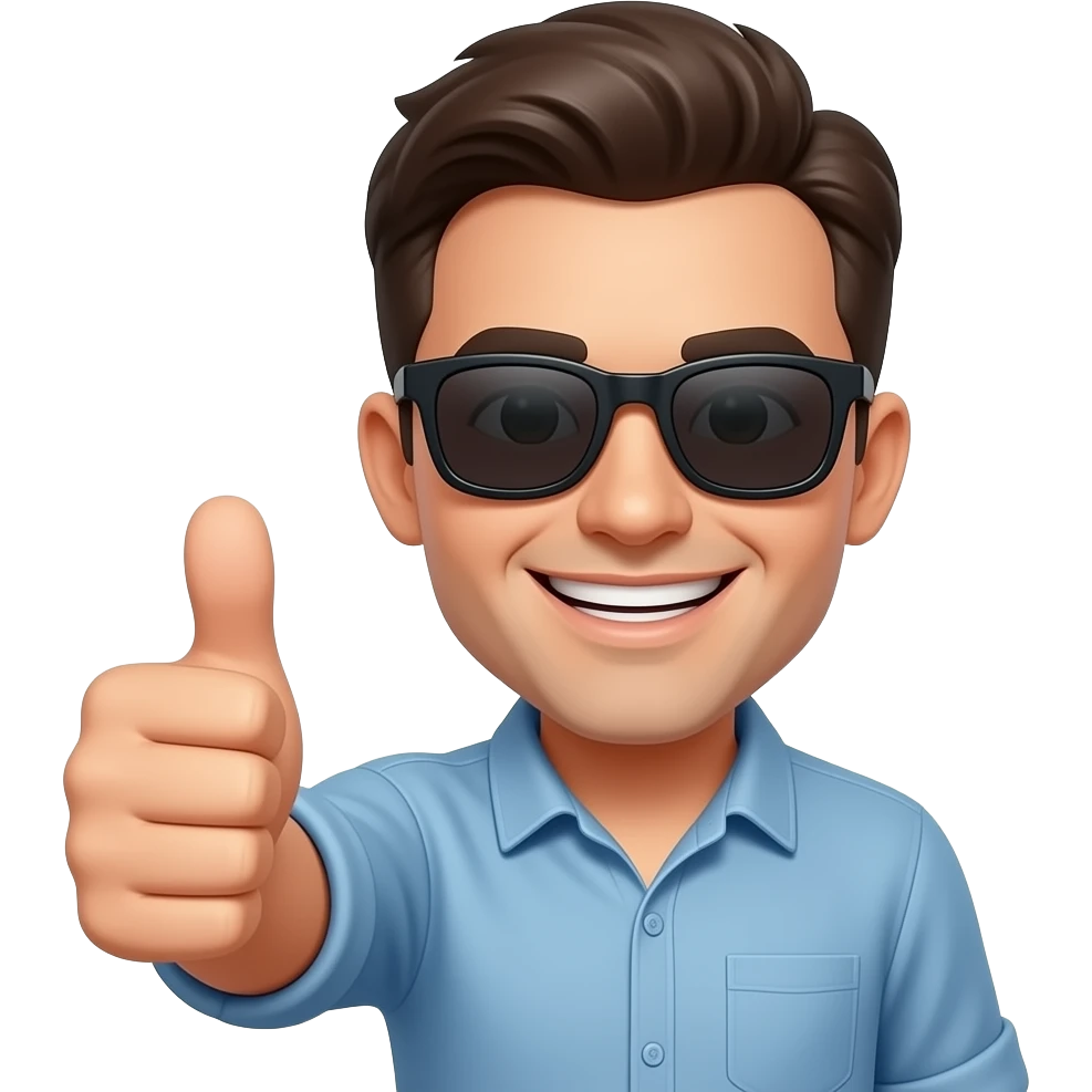 generate an emoji image with help of this emojis 👍😁😎 emoji