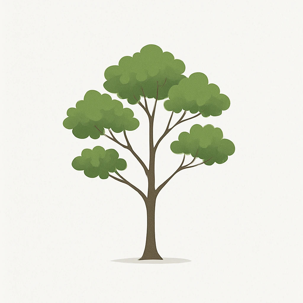 minimal tree, simple and clean design, white background, no text emoji